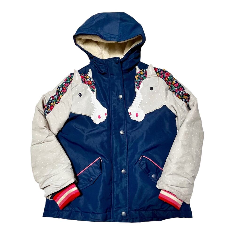 Mini Boden Horse Sherpa Lined Anorak Jacket Size 8/9